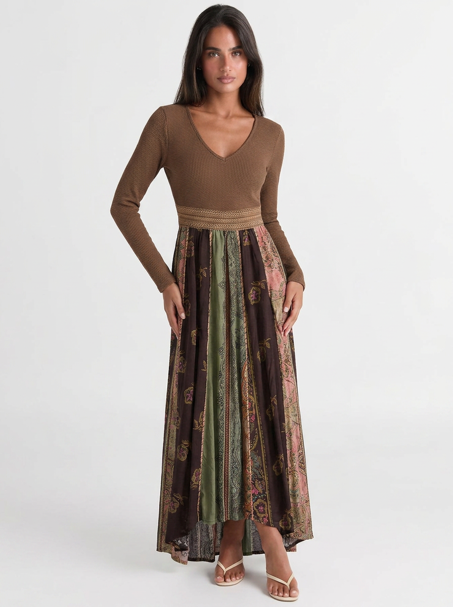 Amelia | Patchwork Maxi Dress