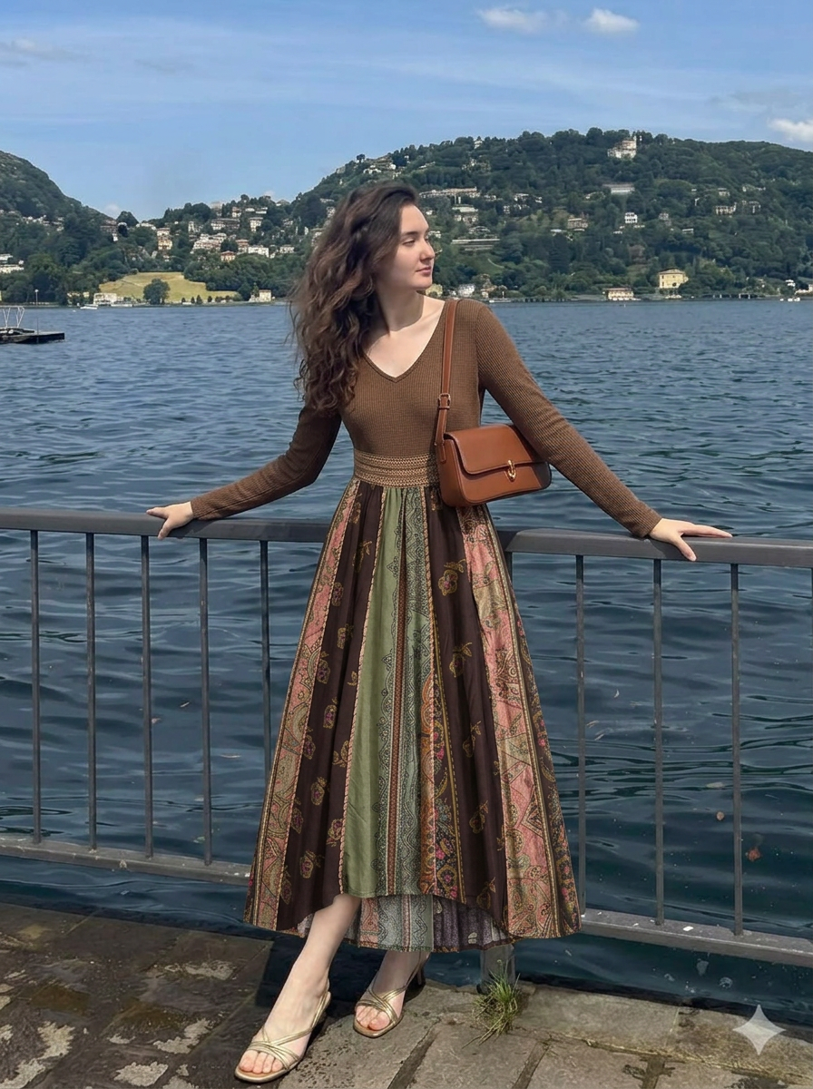 Amelia | Patchwork Maxi Dress