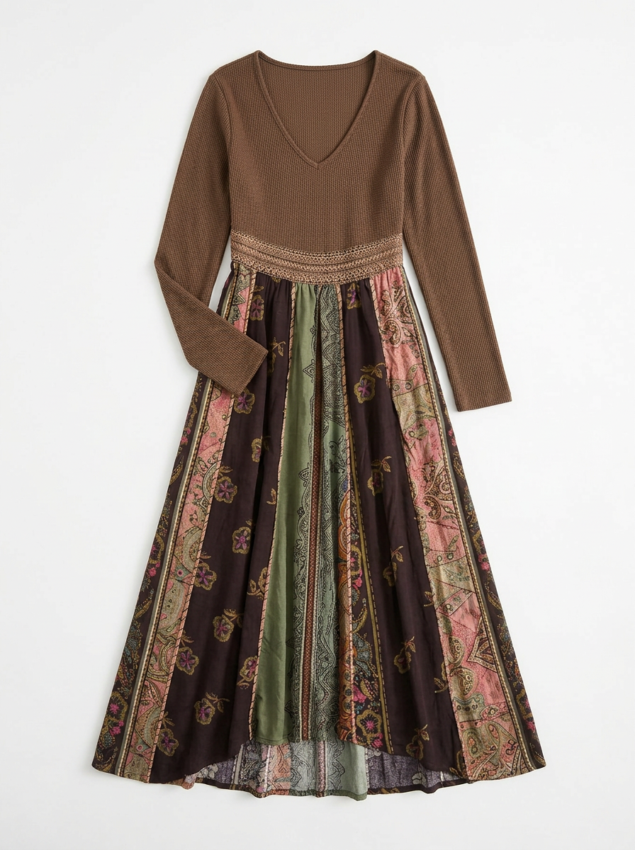 Amelia | Patchwork Maxi Dress