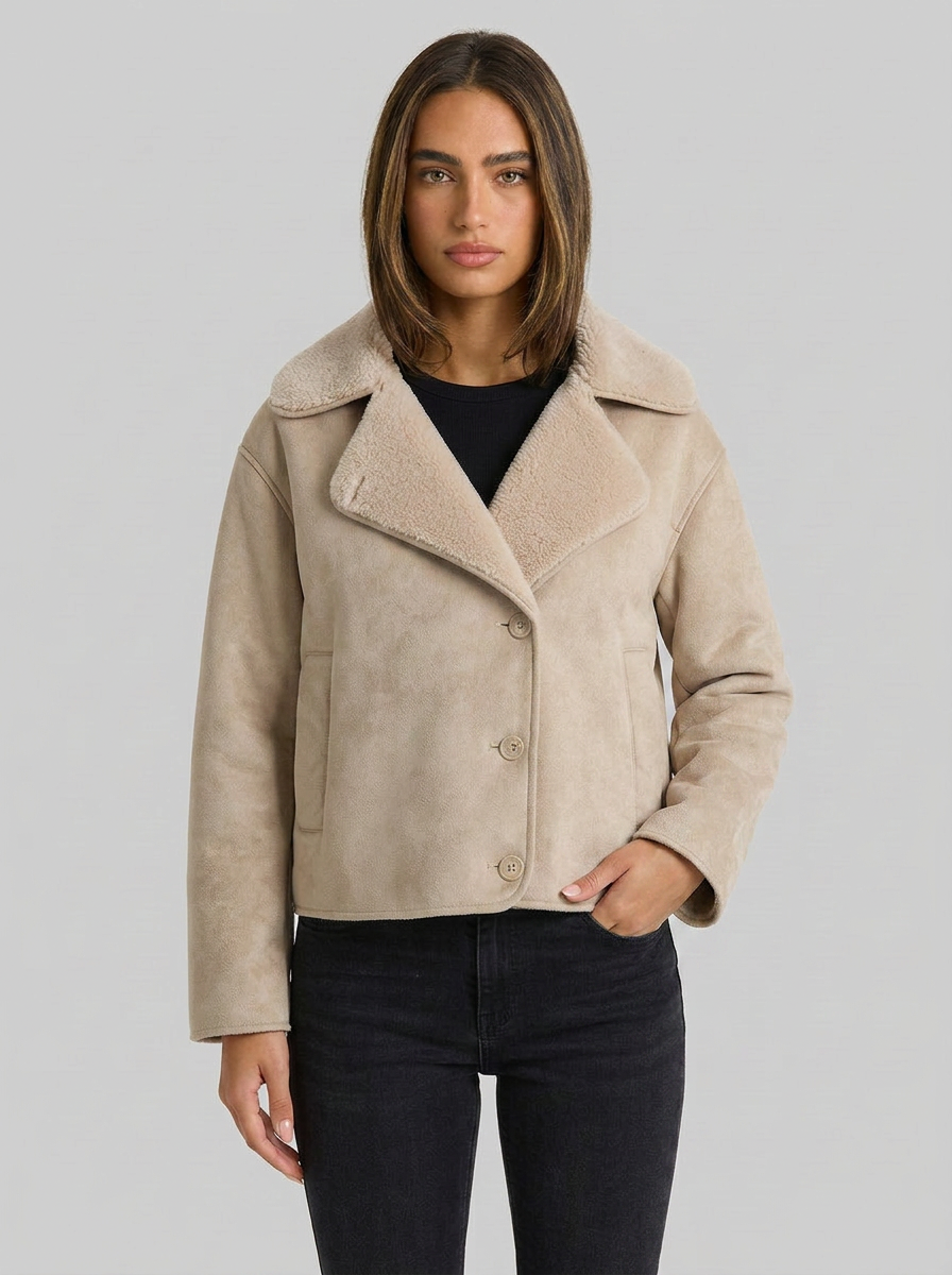 Anya | Women's Notched Collar Relaxed Fit Button Jacket