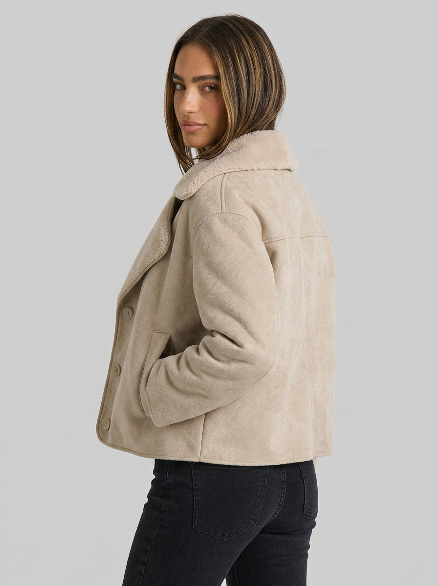 Anya | Women's Notched Collar Relaxed Fit Button Jacket