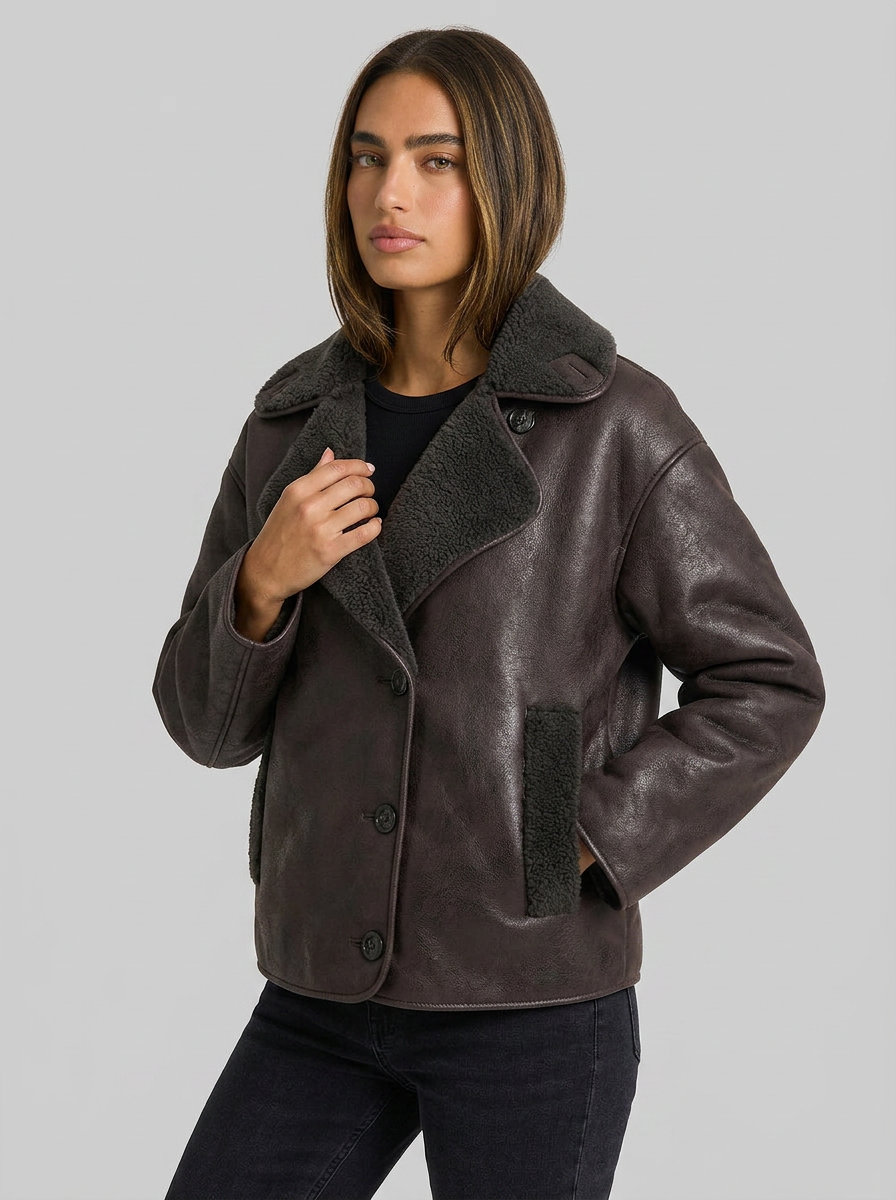 Anya | Women's Notched Collar Relaxed Fit Button Jacket