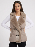 Anya | Women's Puffer Vest with Faux Fur Collar