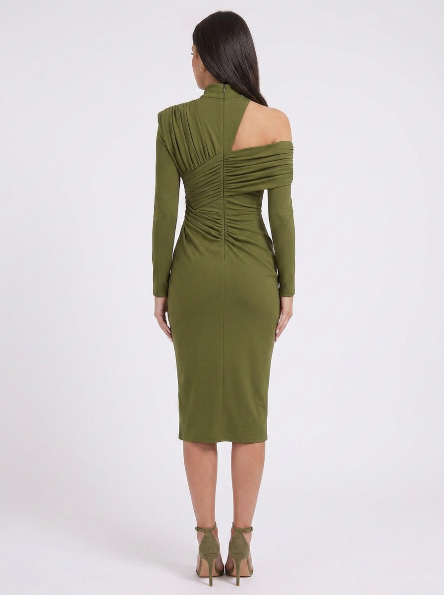 Aria | One Shoulder Ruched Midi Dress