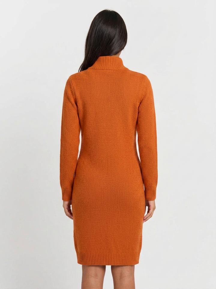 Aria | Women's Winter Dress Midi Turtleneck