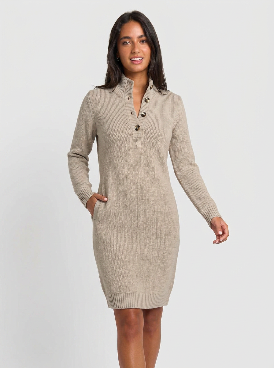 Aria | Women's Winter Dress Midi Turtleneck