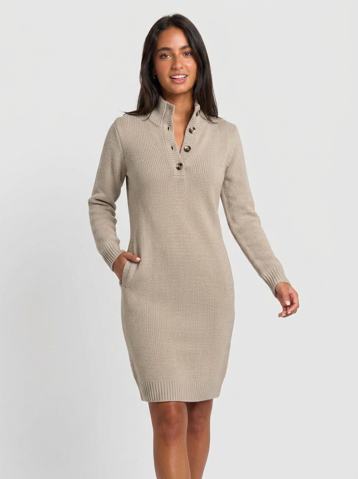 Aria | Women's Winter Dress Midi Turtleneck