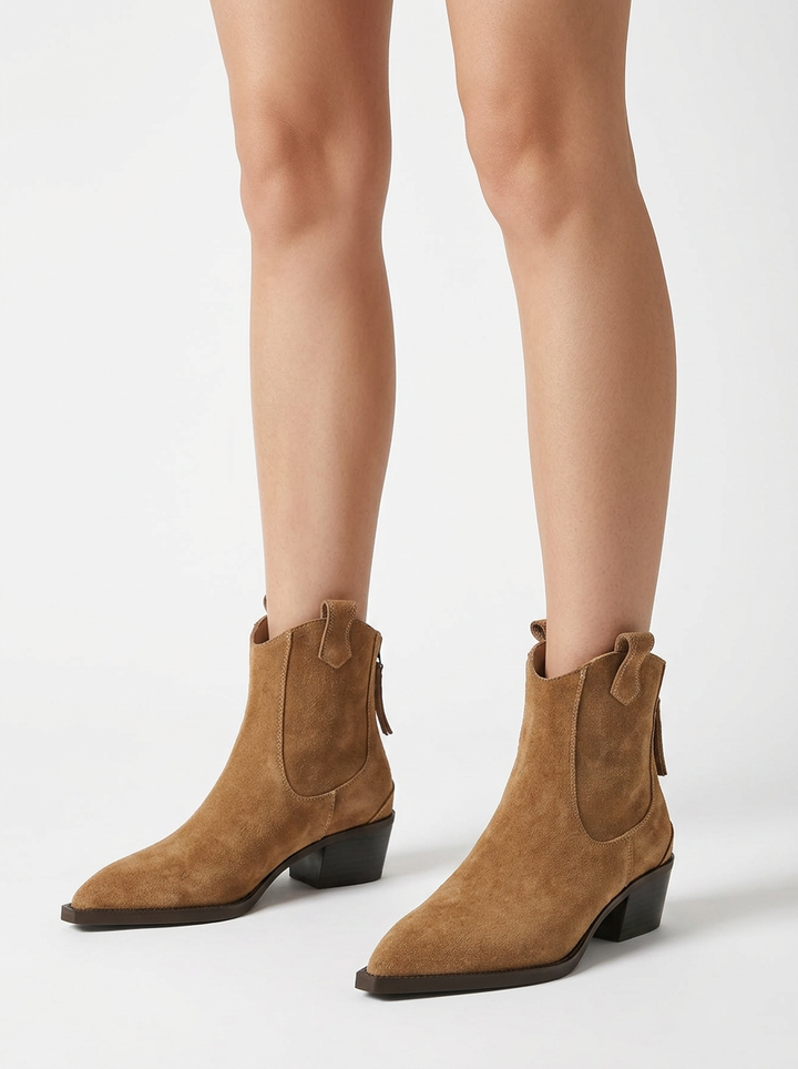Astra | Women's Suede Ankle Boots Pointed Toe