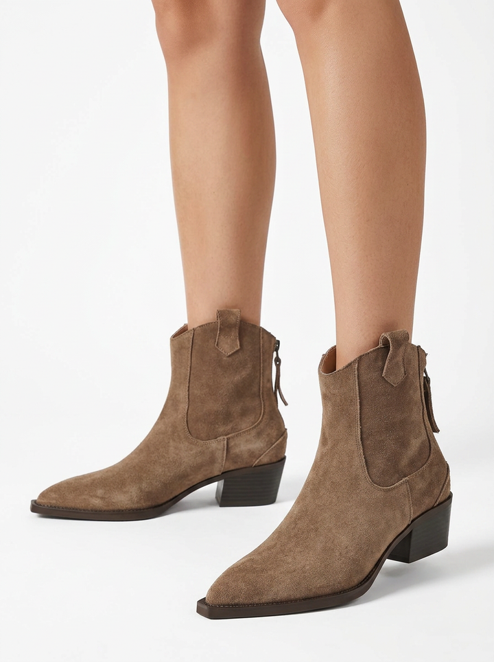 Astra | Women's Suede Ankle Boots Pointed Toe