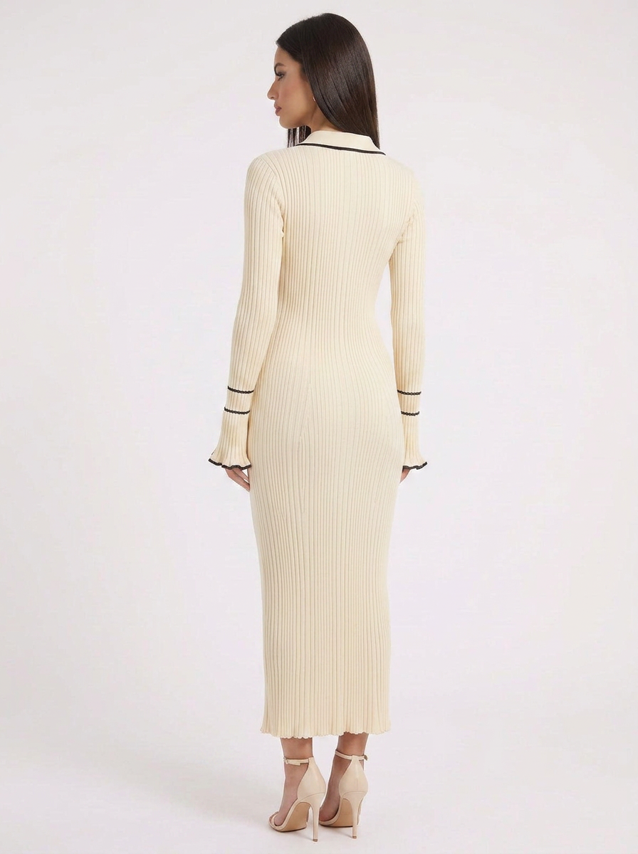 Audrey | Women's Knit Winter Dress with Collar