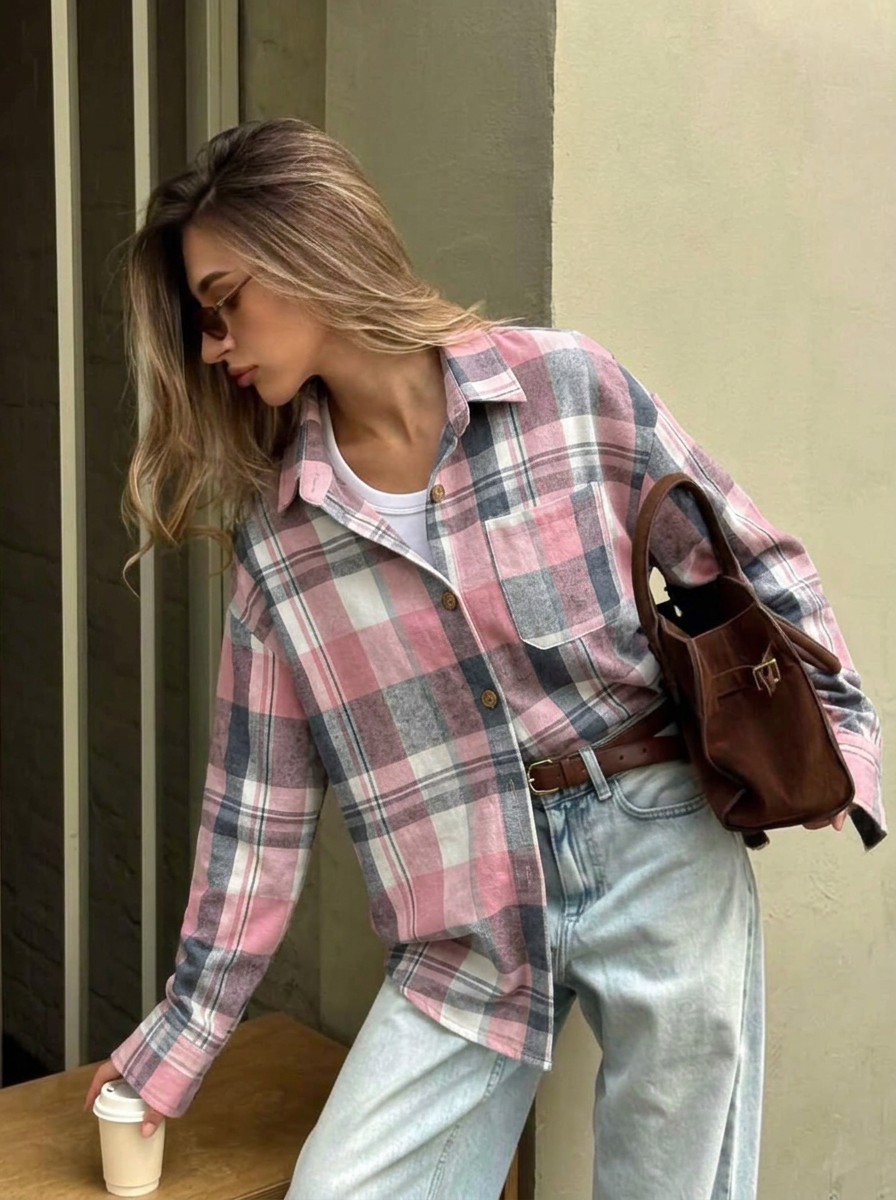 Ava | Women's Oversized Plaid Flannel Shirt