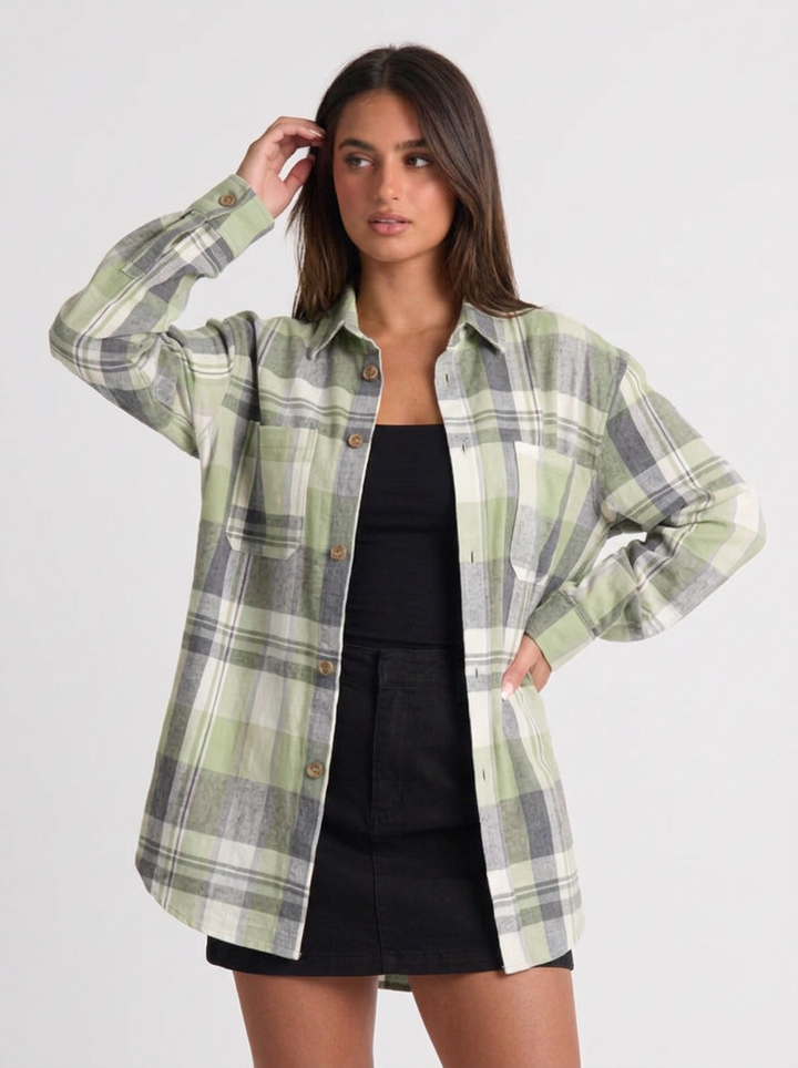 Ava | Women's Oversized Plaid Flannel Shirt