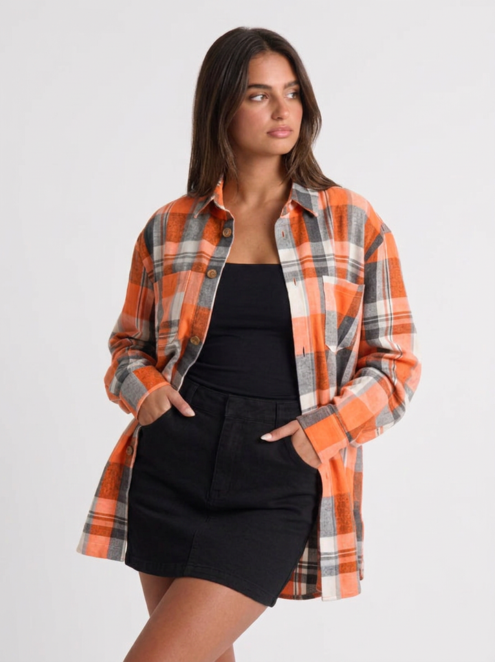 Ava | Women's Oversized Plaid Flannel Shirt