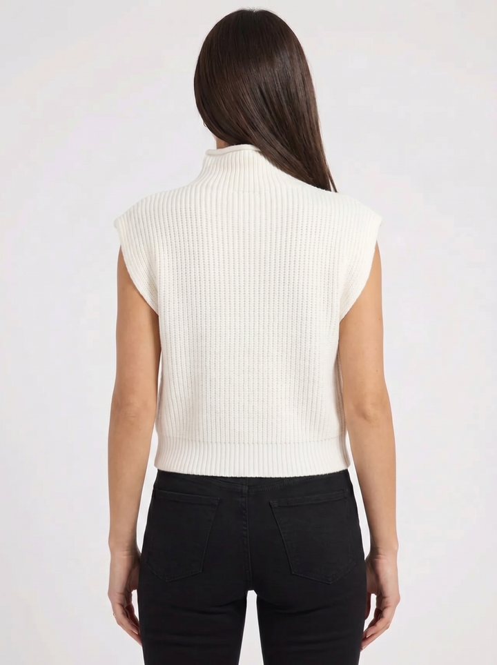 Ava | Women's Sweater Vest High Neck Ribbed Sleeveless