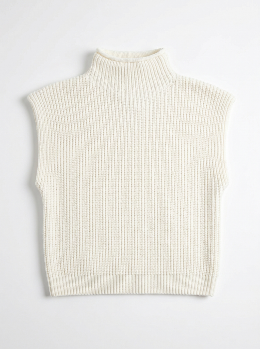 Ava | Women's Sweater Vest High Neck Ribbed Sleeveless