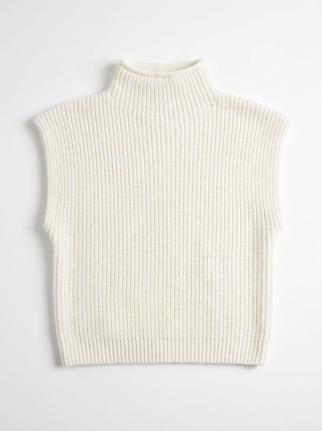 Ava | Women's Sweater Vest High Neck Ribbed Sleeveless