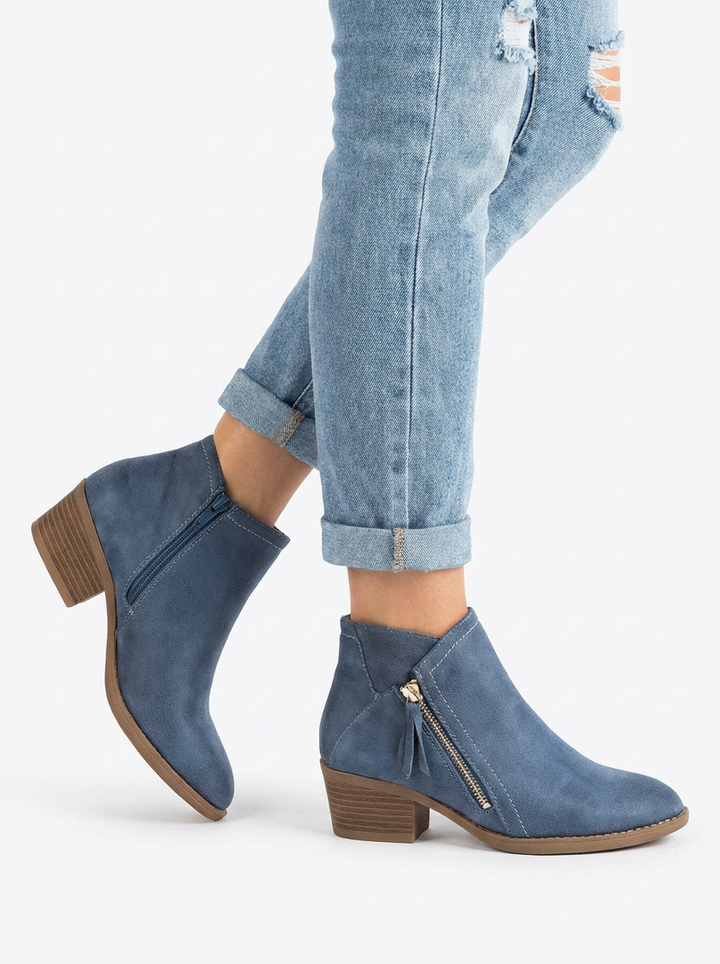 Bailey | Women's Suede Side Zip Ankle Orthopedic Boots 2