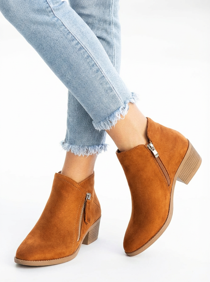 Bailey | Women's Suede Side Zip Ankle Orthopedic Boots