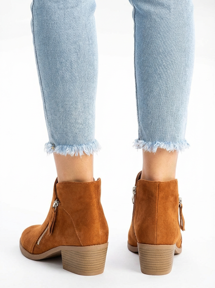 Bailey | Women's Suede Side Zip Ankle Orthopedic Boots 6