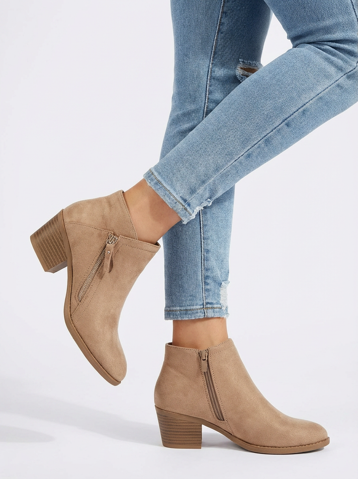 Bailey | Women's Suede Side Zip Ankle Orthopedic Boots 7