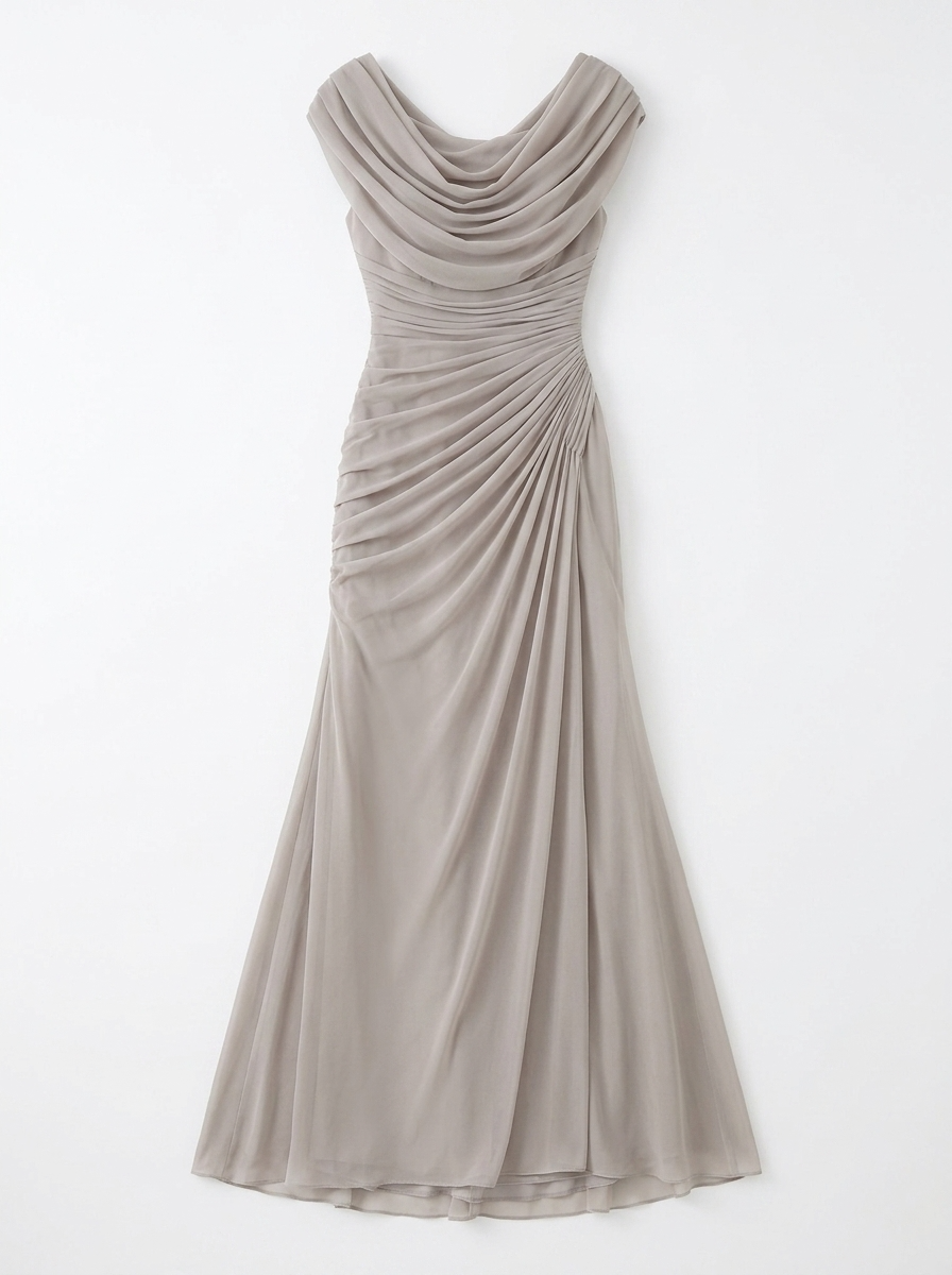 Bea | Cowl Neck Ruched Maxi Dress