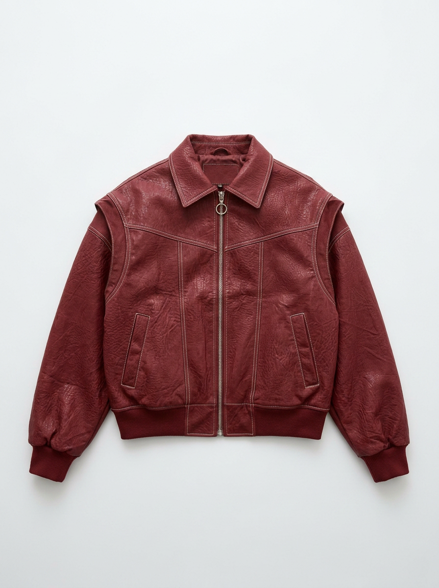 Beatrice | Women's Oversized Faux Leather Bomber Jacket 3
