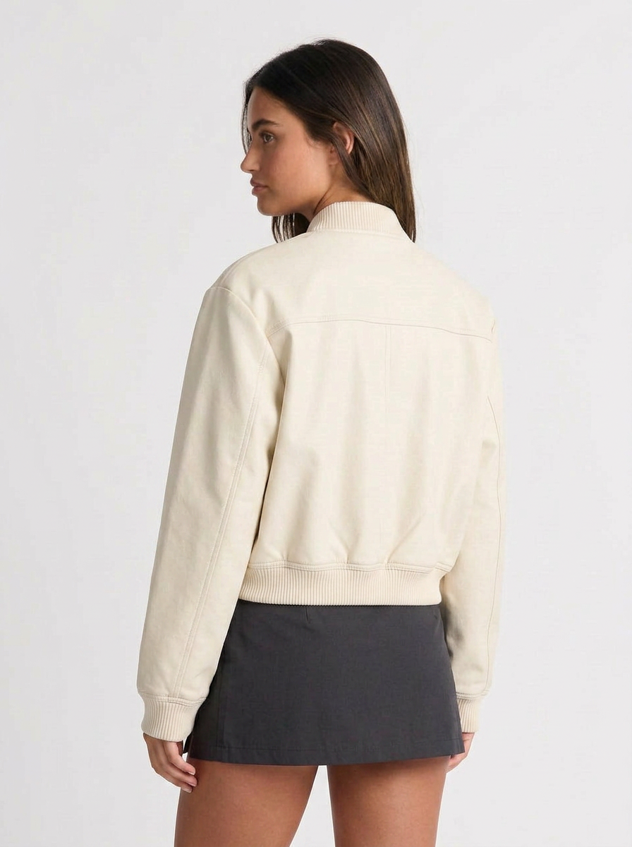 Bella | Crop Long Sleeve Bomber Jacket 2