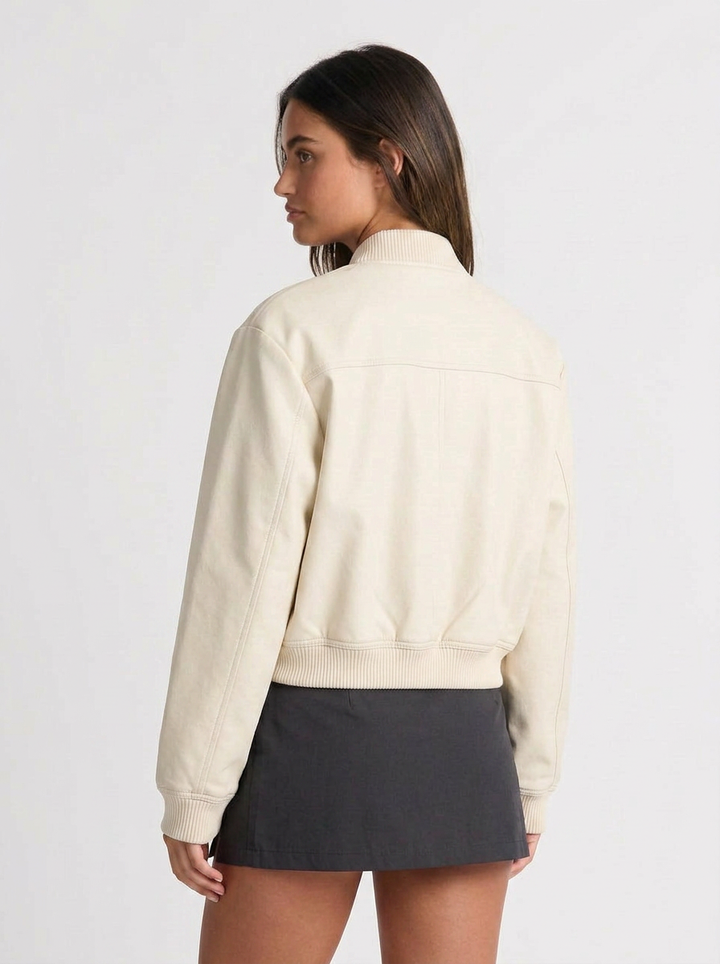 Bella | Crop Long Sleeve Bomber Jacket 2