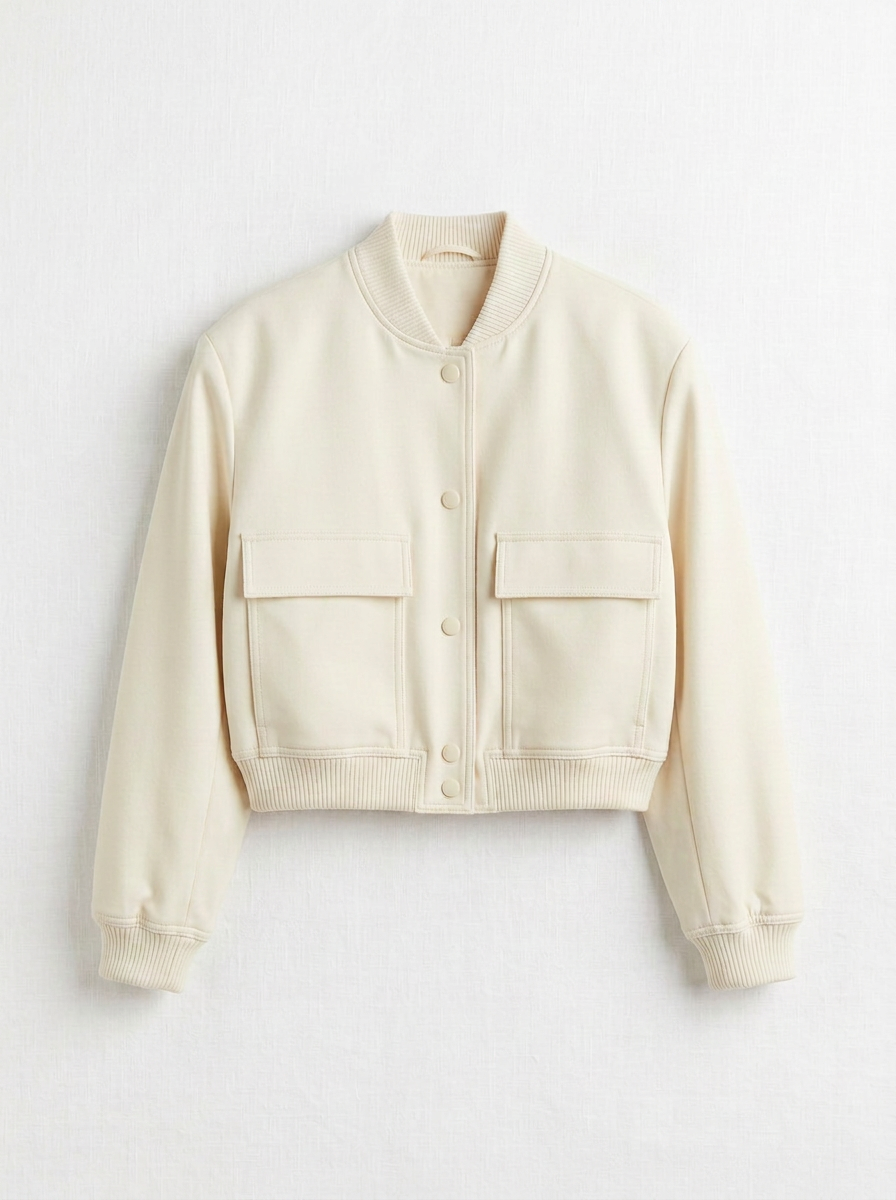 Bella | Crop Long Sleeve Bomber Jacket 3
