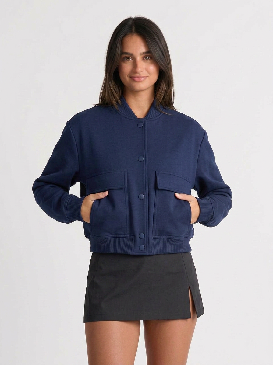 Bella | Crop Long Sleeve Bomber Jacket 5