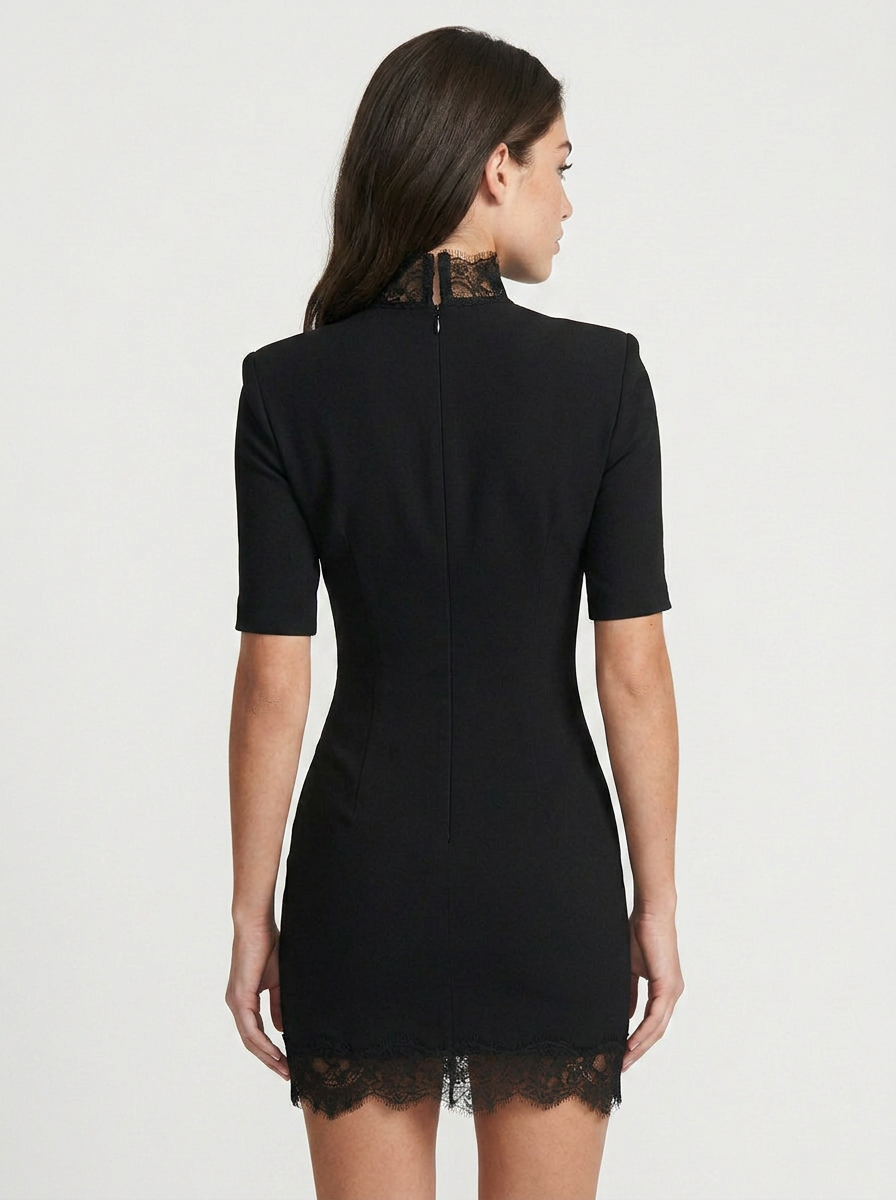 Bella | Lace Trim Mini Dress