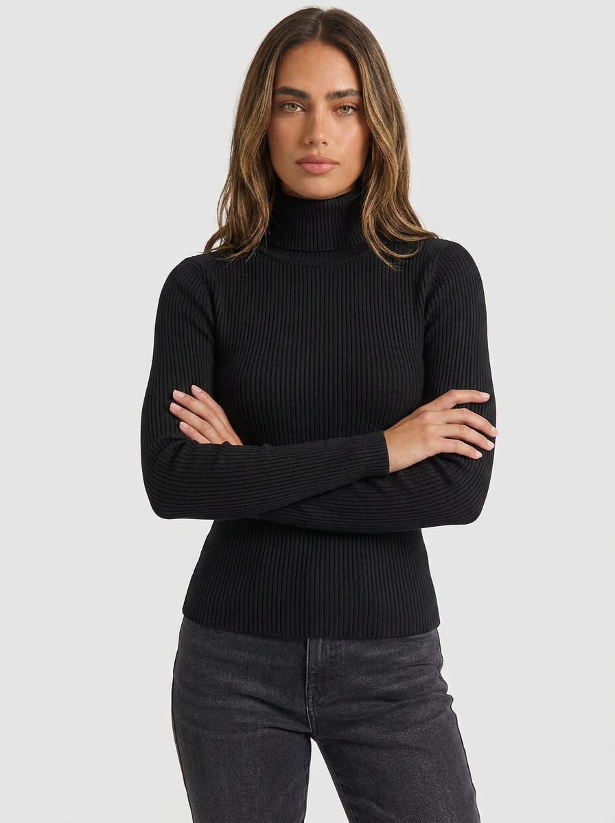 Bella | Women's Ribbed Turtleneck Jumper