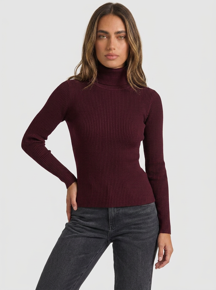 Bella | Women's Ribbed Turtleneck Jumper