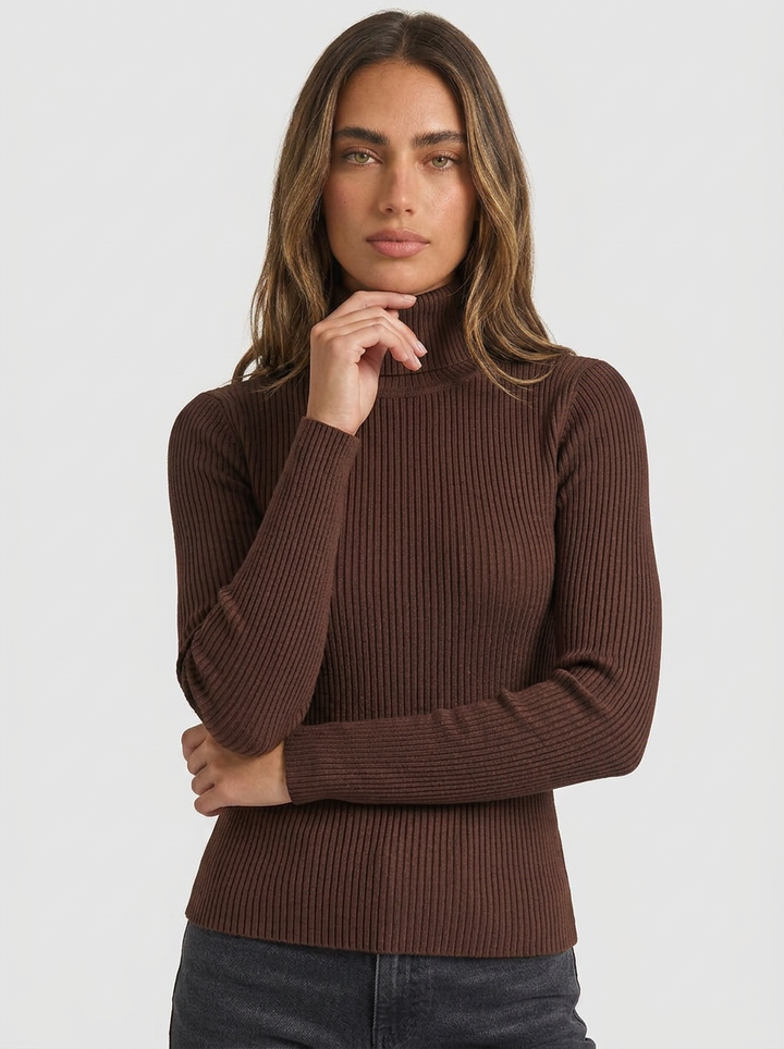 Bella | Women's Ribbed Turtleneck Jumper