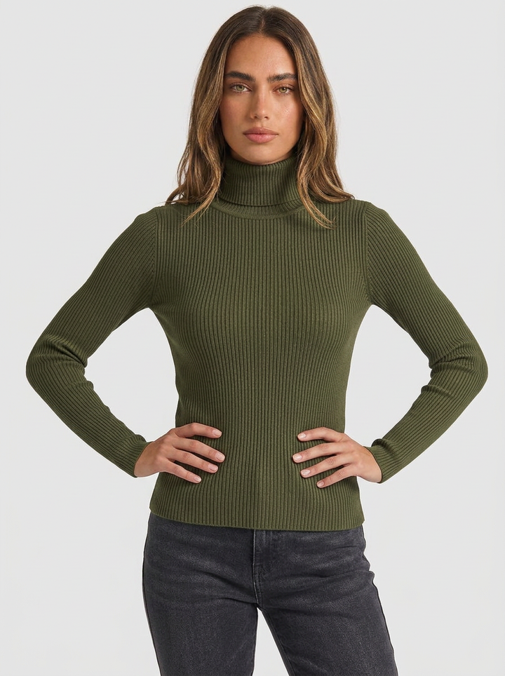 Bella | Women's Ribbed Turtleneck Jumper