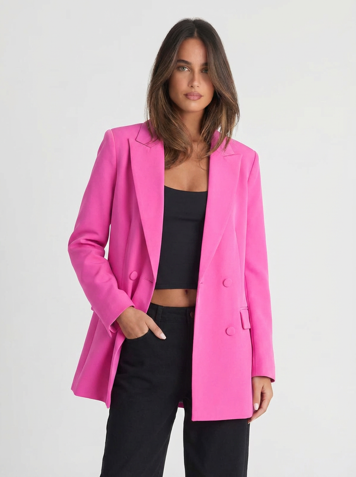 Belle | Women's Double Breasted Notch Lapel Blazer