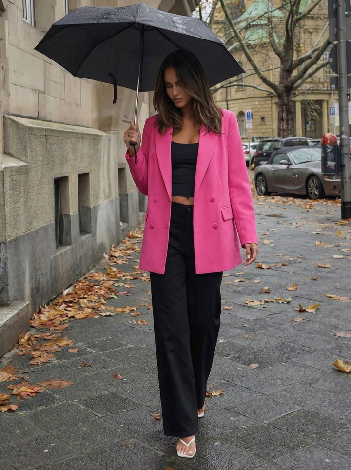 Belle | Women's Double Breasted Notch Lapel Blazer 1