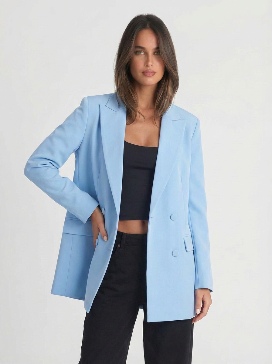 Belle | Women's Double Breasted Notch Lapel Blazer 4