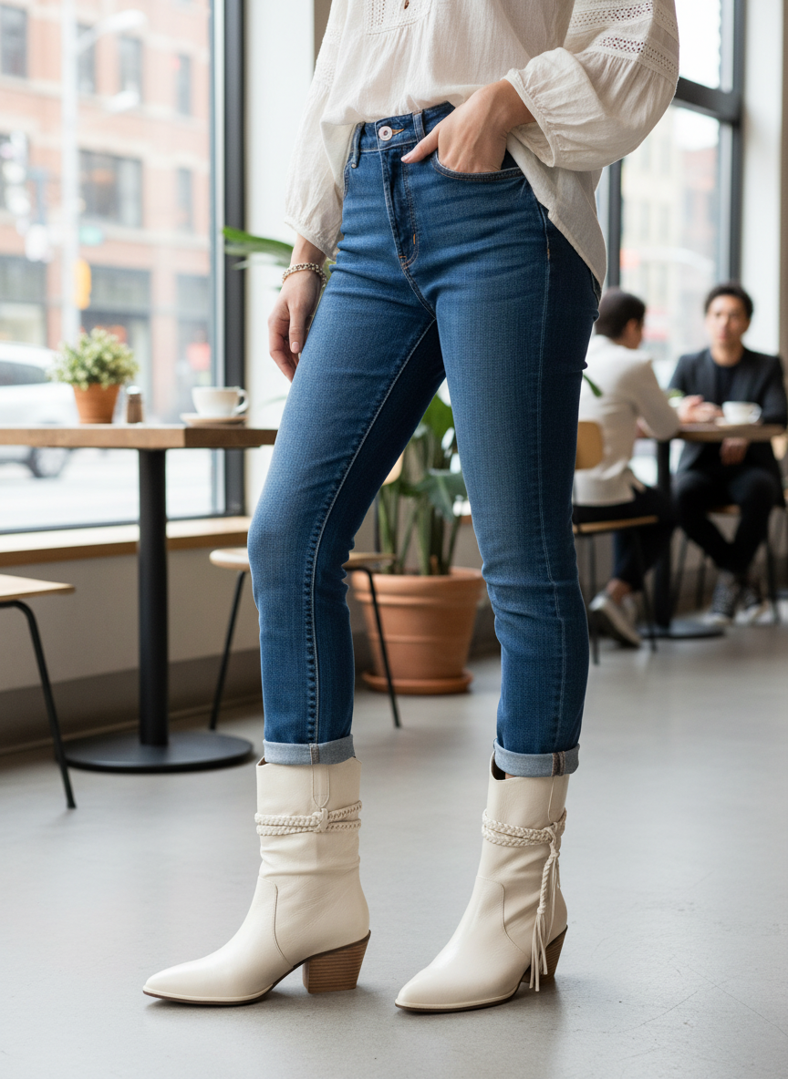 Bessie | Women's Braided Fringe Pointed Toe Western Boot 1