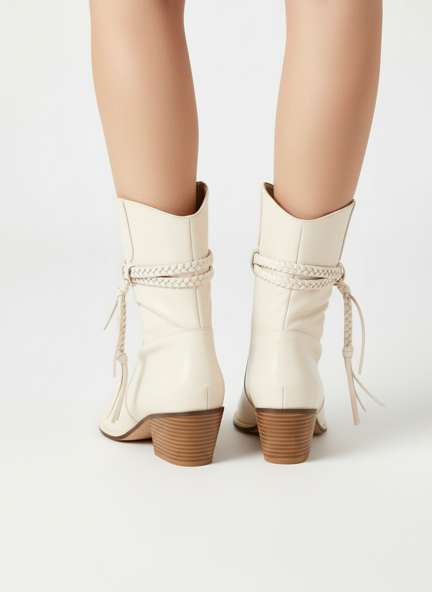 Bessie | Women's Braided Fringe Pointed Toe Western Boot 2
