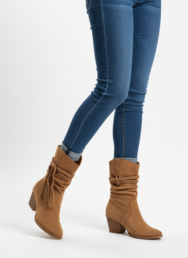 Bessie | Women's Braided Fringe Pointed Toe Western Boot 4