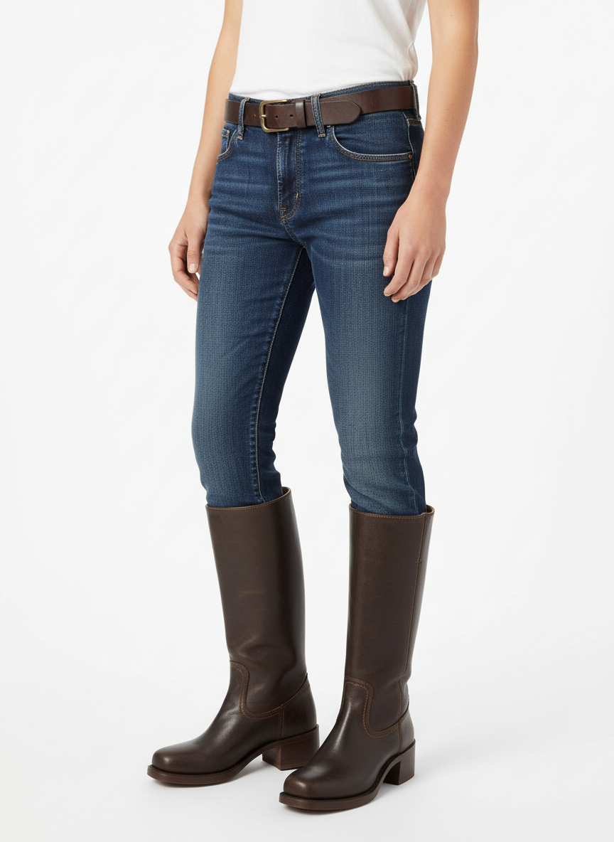 Bex | Women's Knee High Block Heel Western Leather Boot
