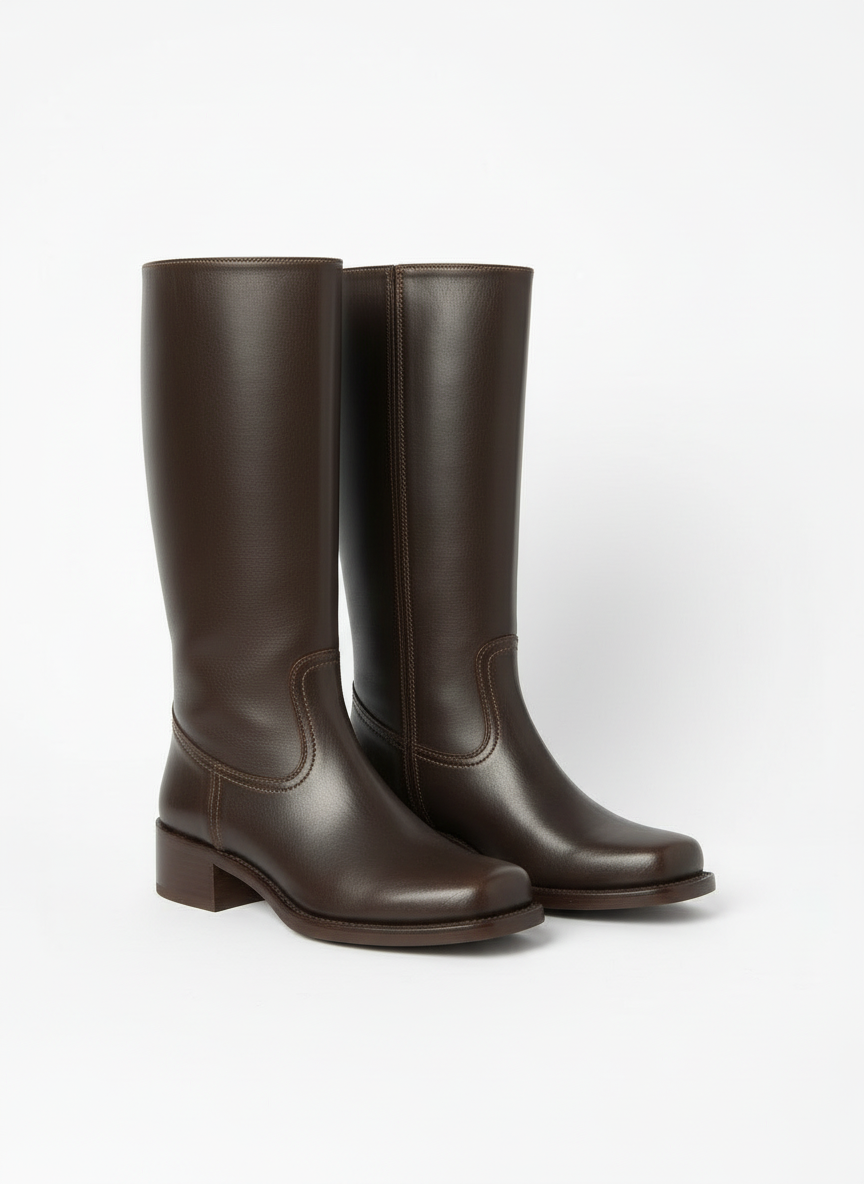 Bex | Women's Knee High Block Heel Western Leather Boot 4