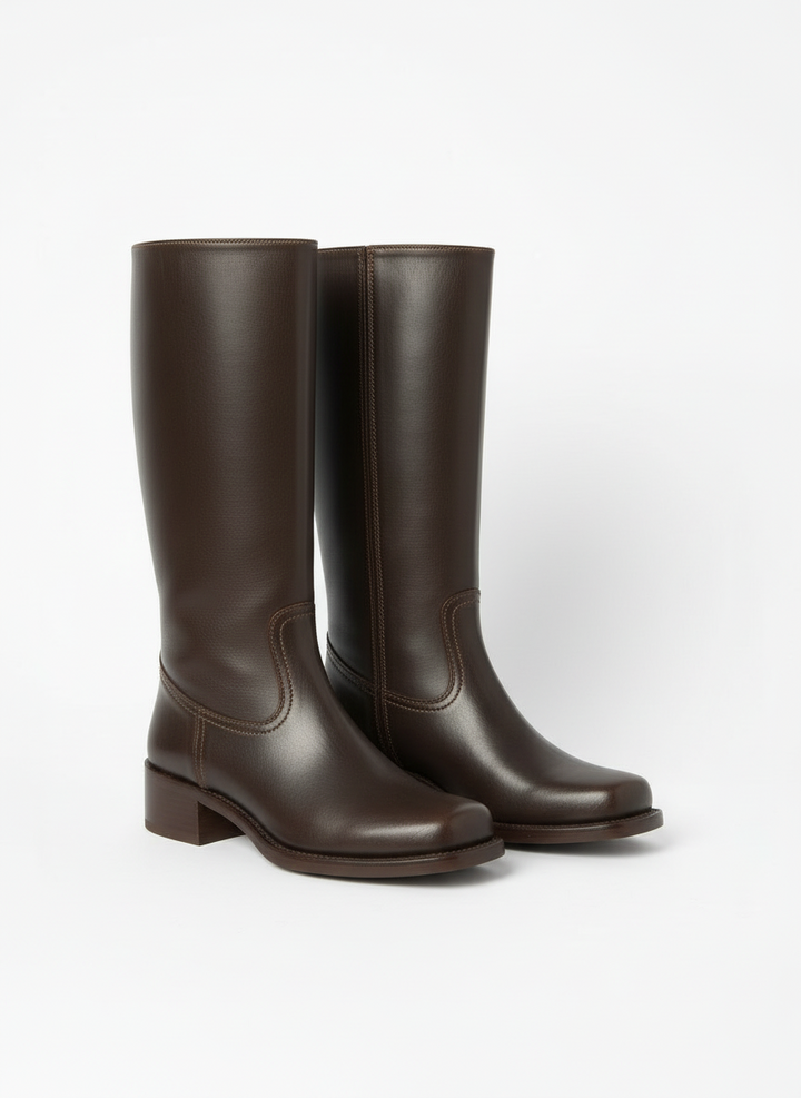 Bex | Women's Knee High Block Heel Western Leather Boot 4
