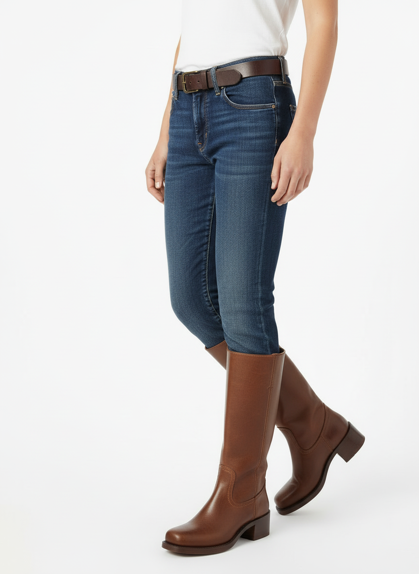 Bex | Women's Knee High Block Heel Western Leather Boot 6