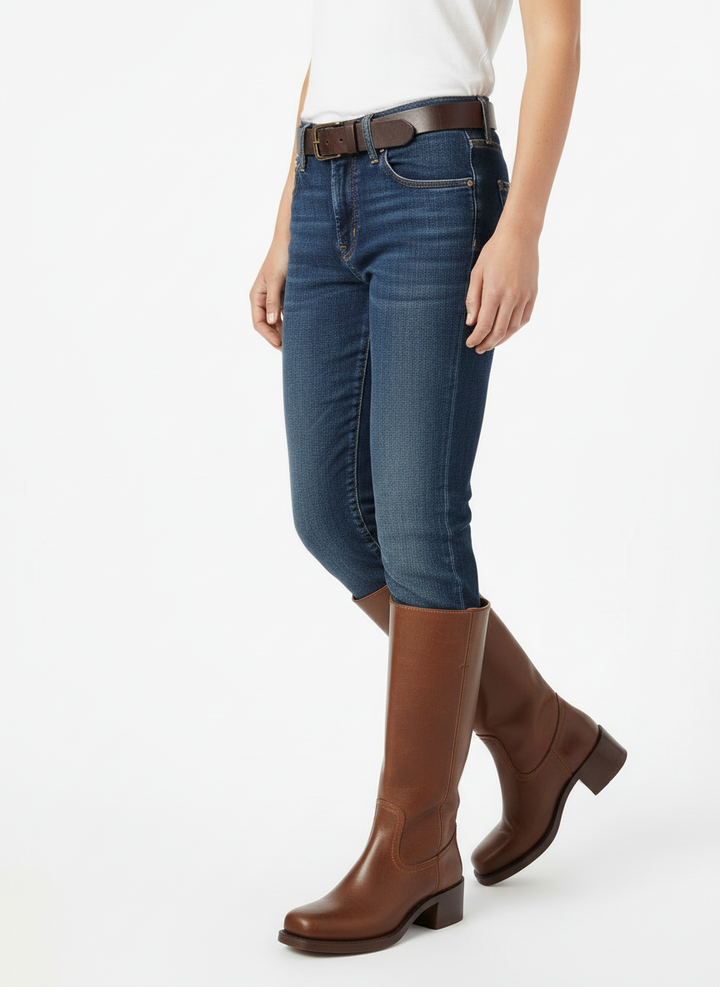 Bex | Women's Knee High Block Heel Western Leather Boot 6