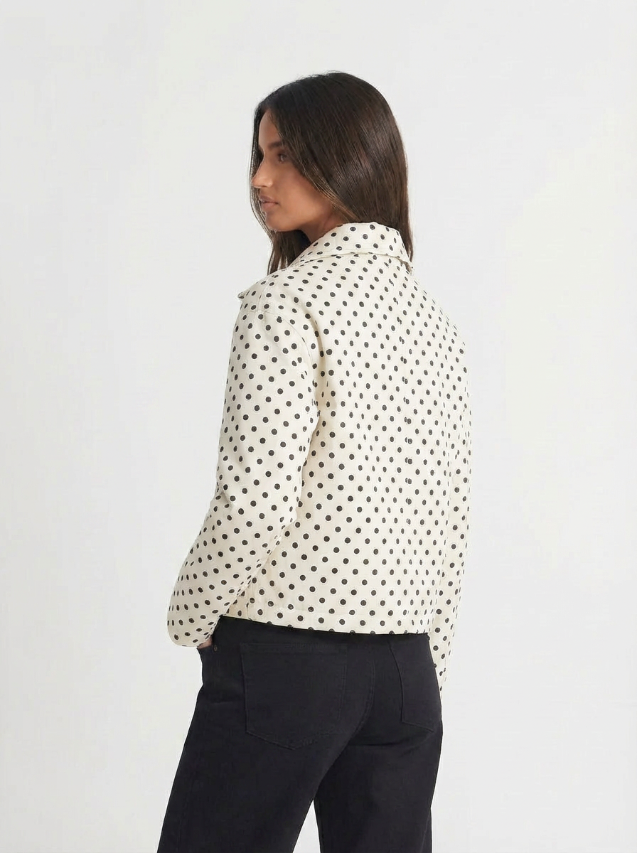 Billie | Women's Oversized Polka Dot Cropped Bomber Jacket 2