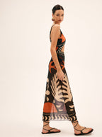 Bird Print Mesh Maxi Skirt | Callista