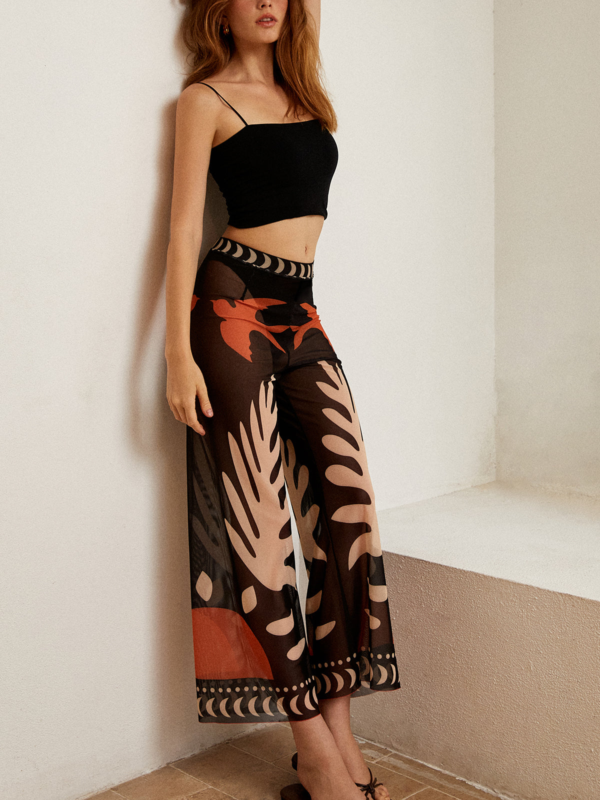 Mesh Wide-Leg Pants | Sienna