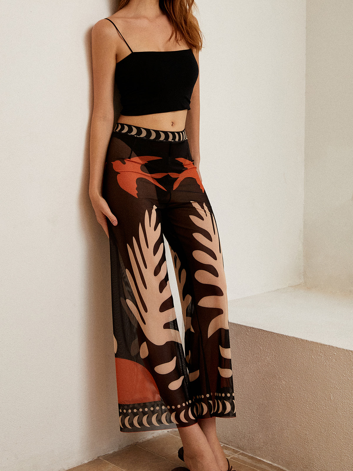 Mesh Wide-Leg Pants | Sienna